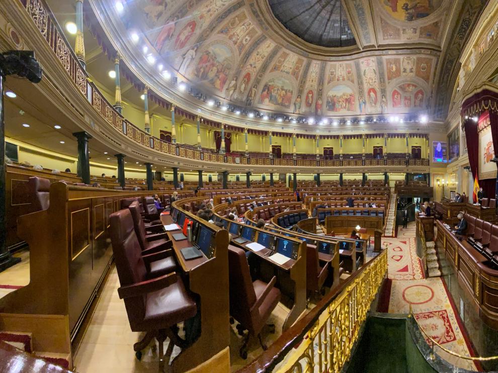 Vista general del Congreso de los Diputados durante la sesión celebrada este lunes.