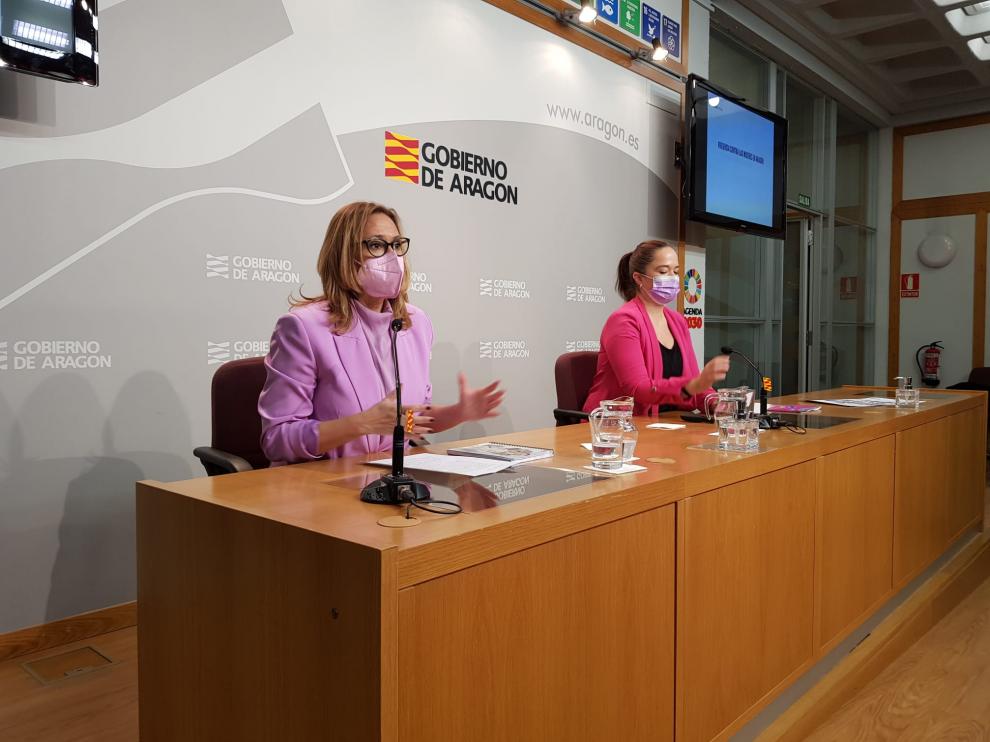 Rueda de prensa de Mayte Pérez y María Goikoetxea para presentar los datos del IAM de 2021.