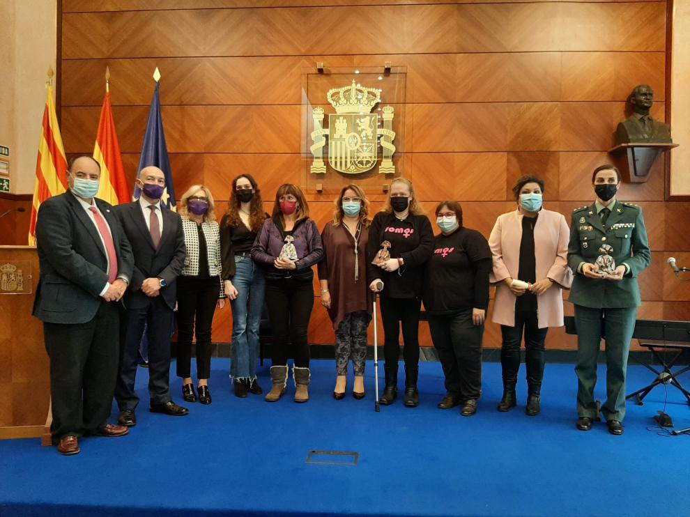 Acto en Zaragoza contra la violencia de género.