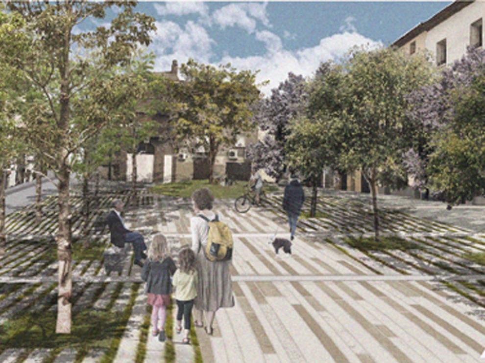 Imagen virtual de la Plaza de la Litera