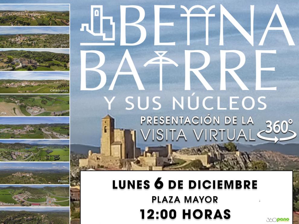 Cartel de presentación de la visita virtual a Benabarre.