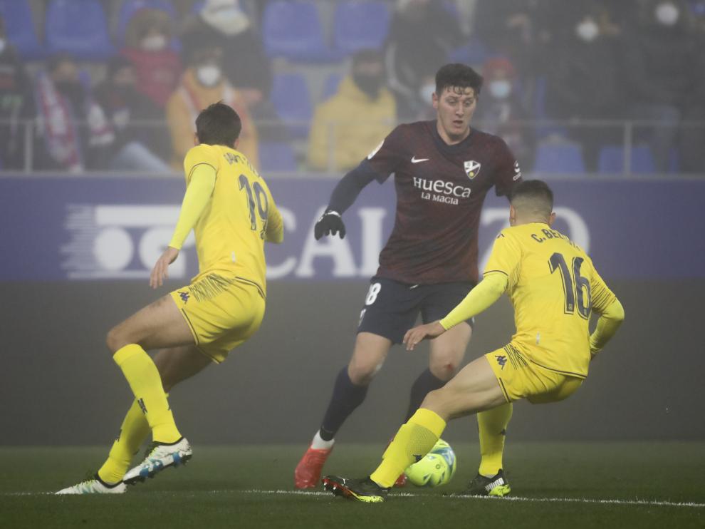Gaich, uno de los señalados en el Huesca, en el partido ante el Alcorcón.