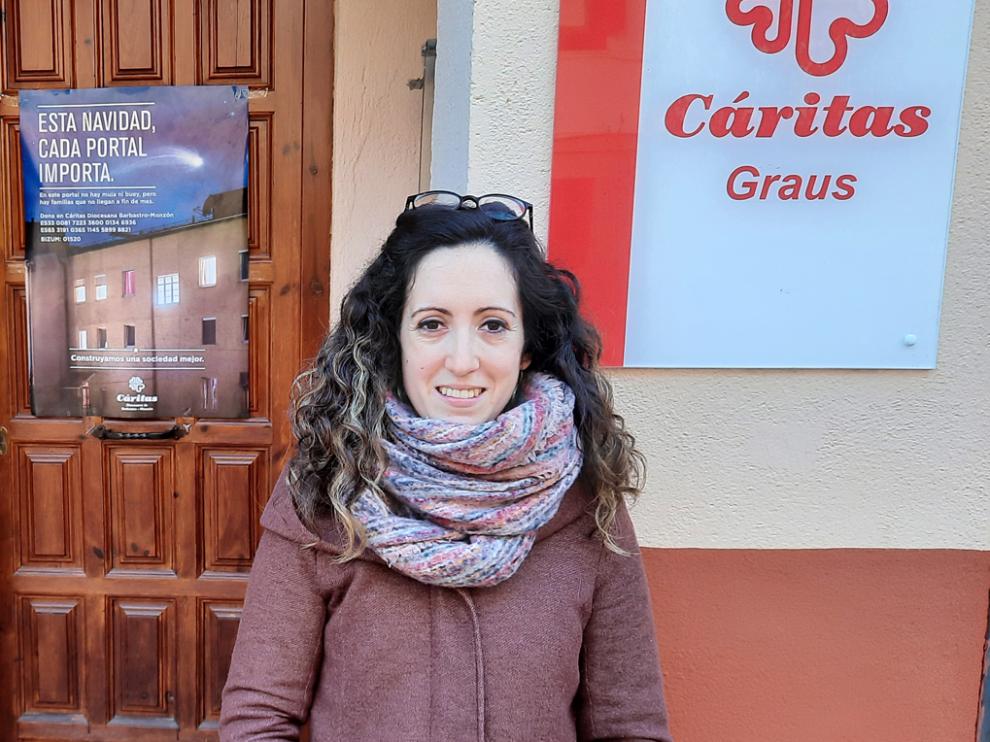 Alsira Rodríguez, trabajadora social de Cáritas Ribagorza.