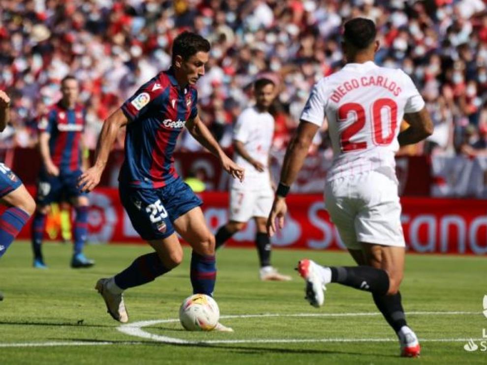 Pablo Martínez, en el partido Levante-Sevilla de esta temporada.