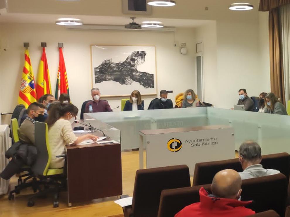 Pleno municipal de Sabiñánigo celebrado el miércoles.