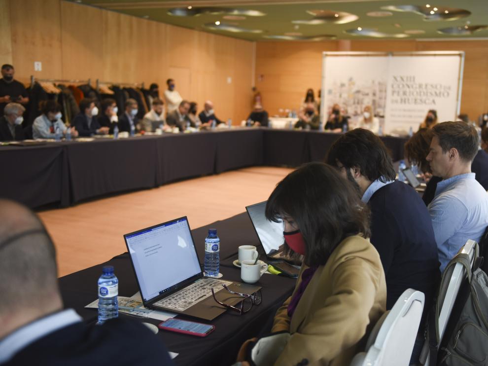 Imagen durante el Encuentro de Responsables de medios, este miércoles en Huesca.