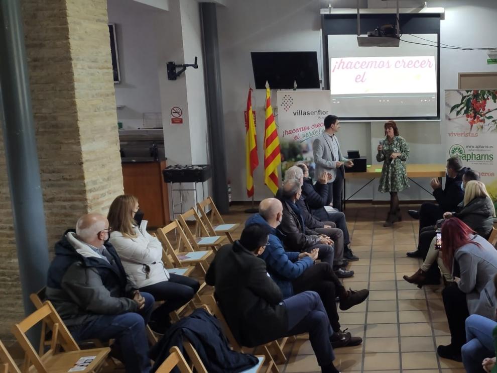 Un instante de la entrega de galardones “Villas en Flor Aragón 2021”.