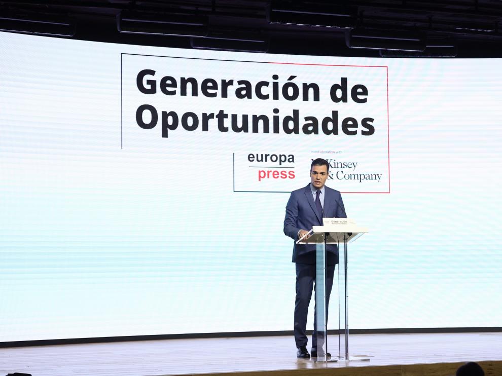 El presidente del Gobierno durante su intervención en el encuentro del foro "Generación de Oportunidades"