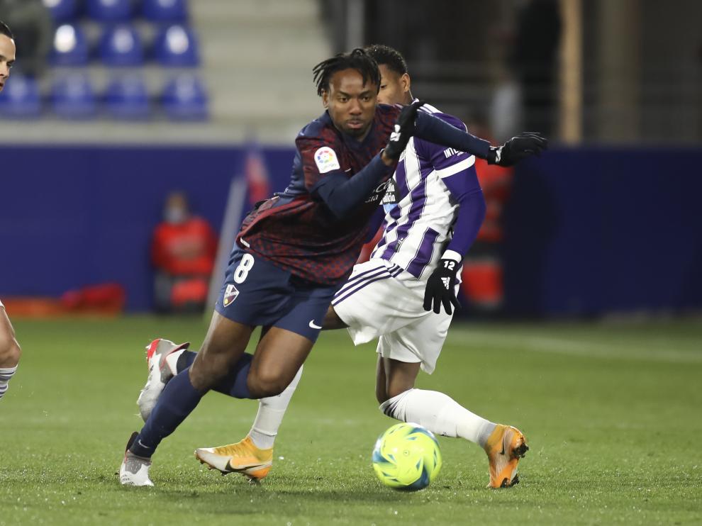 Nwakali, durante el partido contra el Valladolid.