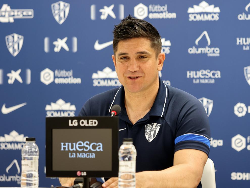 Xisco Muñoz, en la rueda de prensa previa al partido contra el Zaragoza.