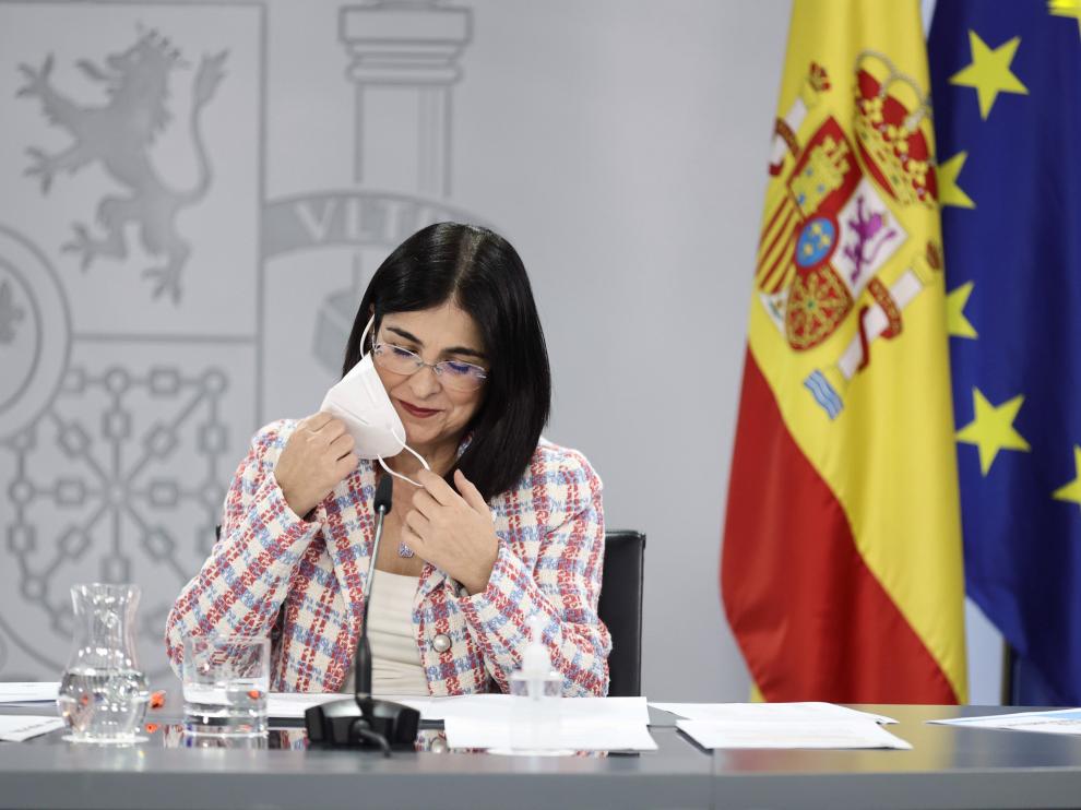 Carolina Darias en la rueda de prensa posterior al Consejo de Ministros.