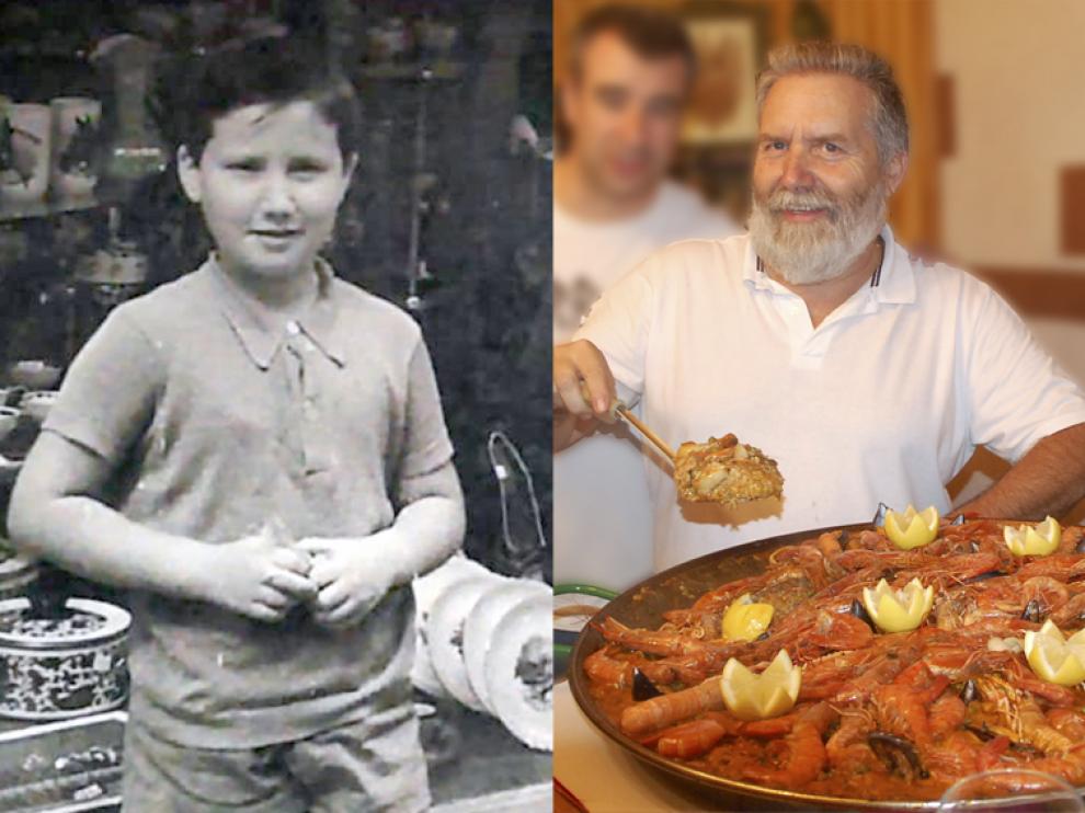 David Martínez Cazcarra en una imagen de niño y en la actualidad.