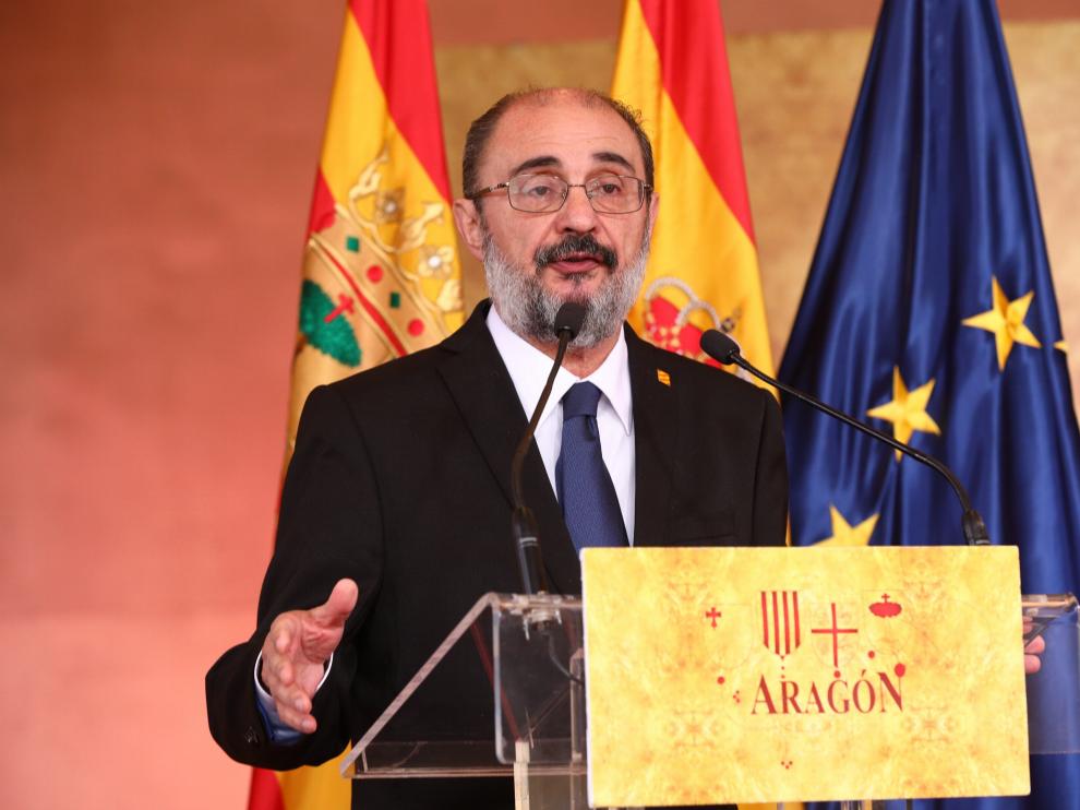 Javier Lambán durante su discurso este Día de San Jorge