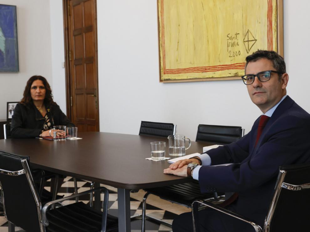 Félix Bolaños y la consellera catalana de la Presidencia, Laura Vilagrà