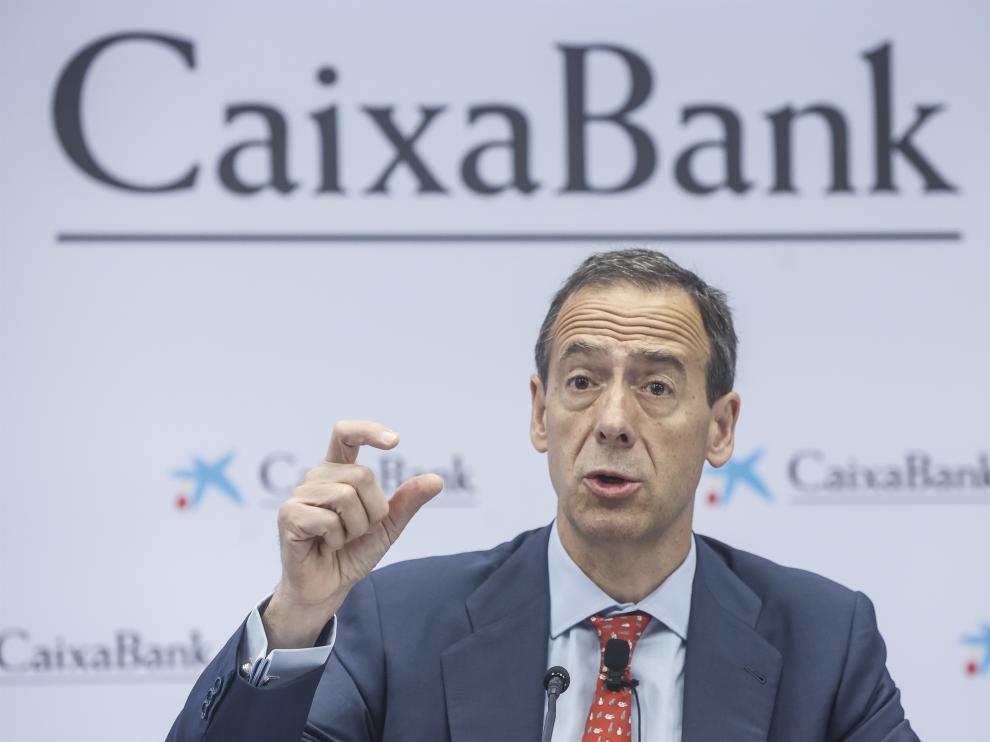 El consejero delegado de CaixaBank, Gonzalo Gortázar, en la presentación de los resultados del primer trimestre de 2022.