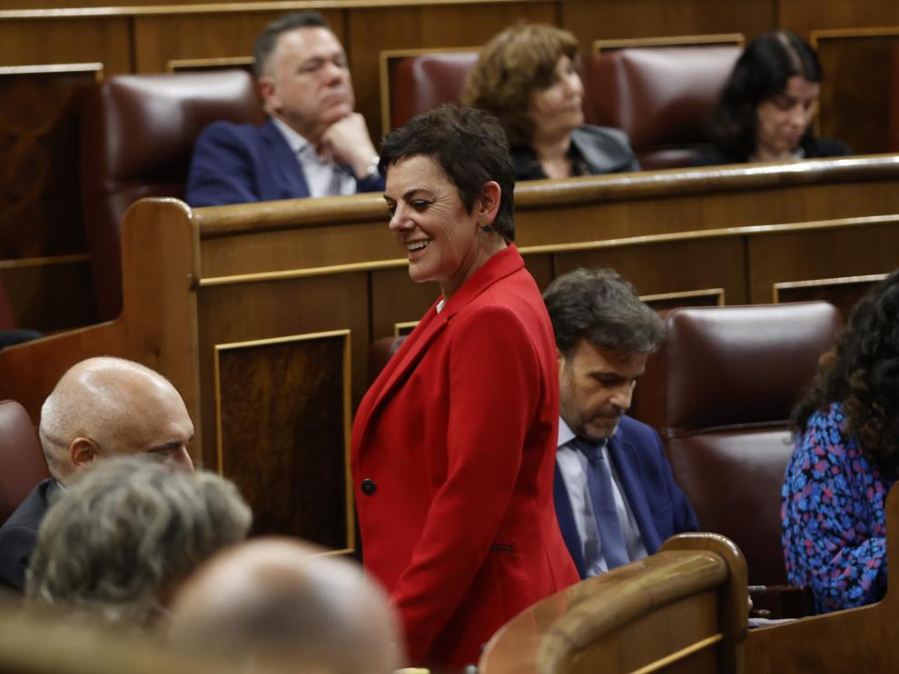 La portavoz de Bildu, Mertxe Aizpurua, durante el pleno celebrado este jueves en el Congreso.