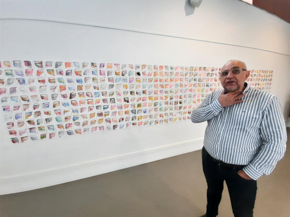 Rafael Romero en su exposición de Graus.