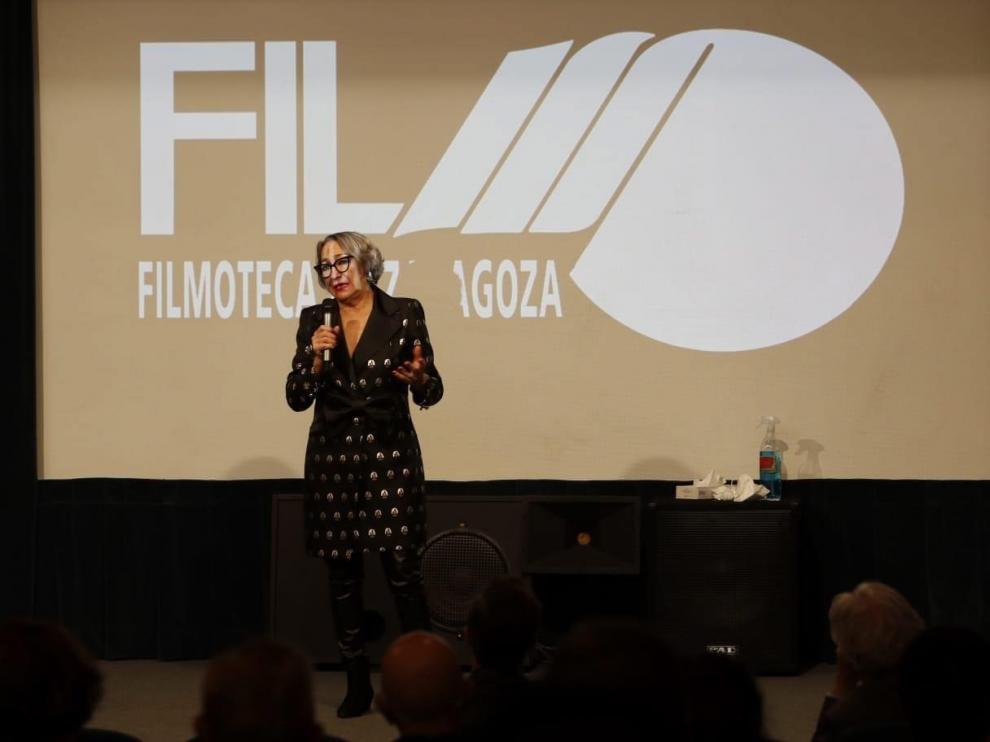 La actriz Luisa Gavasa en el homenaje en la Filmoteca de Zaragoza