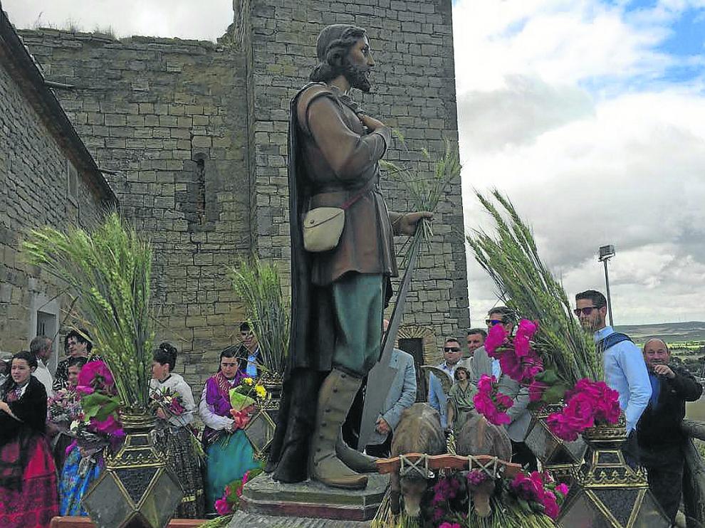 Animación en la celebración de San Isidro en Almudévar en el año 2019.