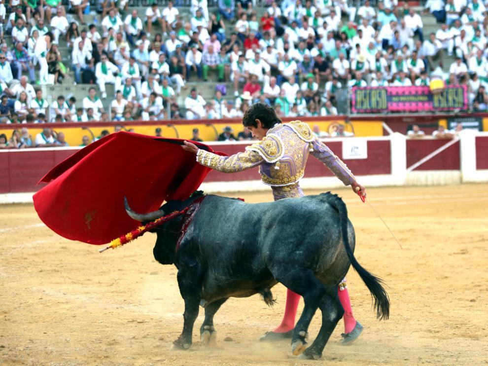Corrida de toros celebrada en la plaza de Toros de Huesca en las Fiestas de San Lorenzo de 2019.