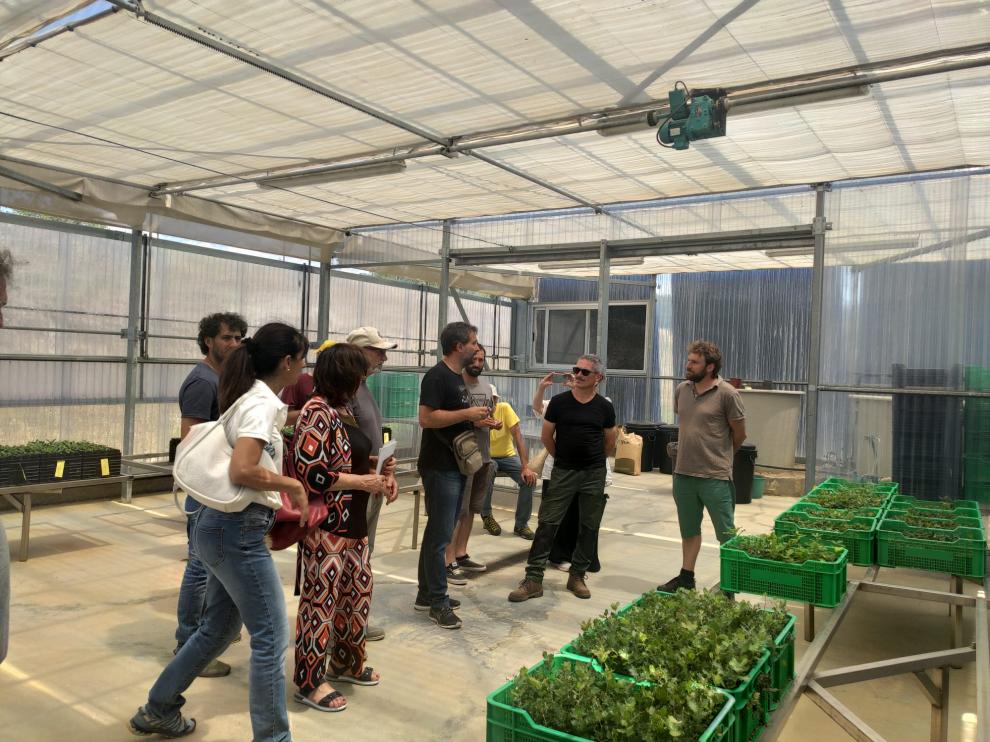 Visita del grupo al vivero del Centro de Investigación y Experimentación en Truficultura, en Graus.