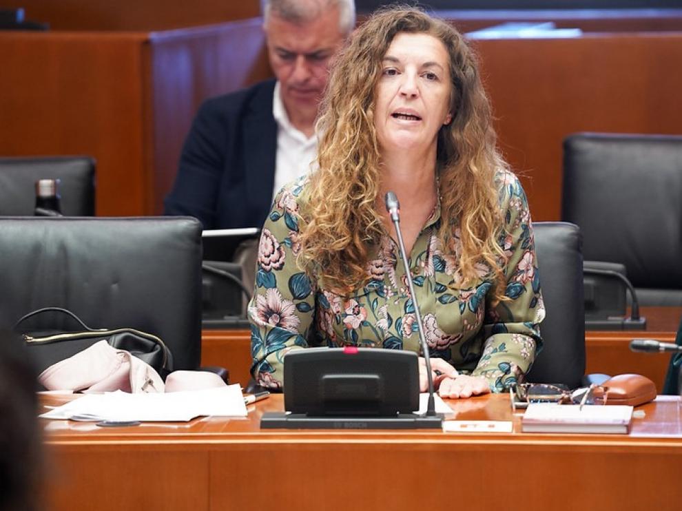 Beatriz Acín en una imgen tomada en Las Cortes de Aragón.