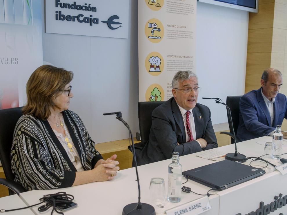 Elena Saéz, Joaquín Olona y Lluis Inglada presentaron ayer el informe en Zaragoza.