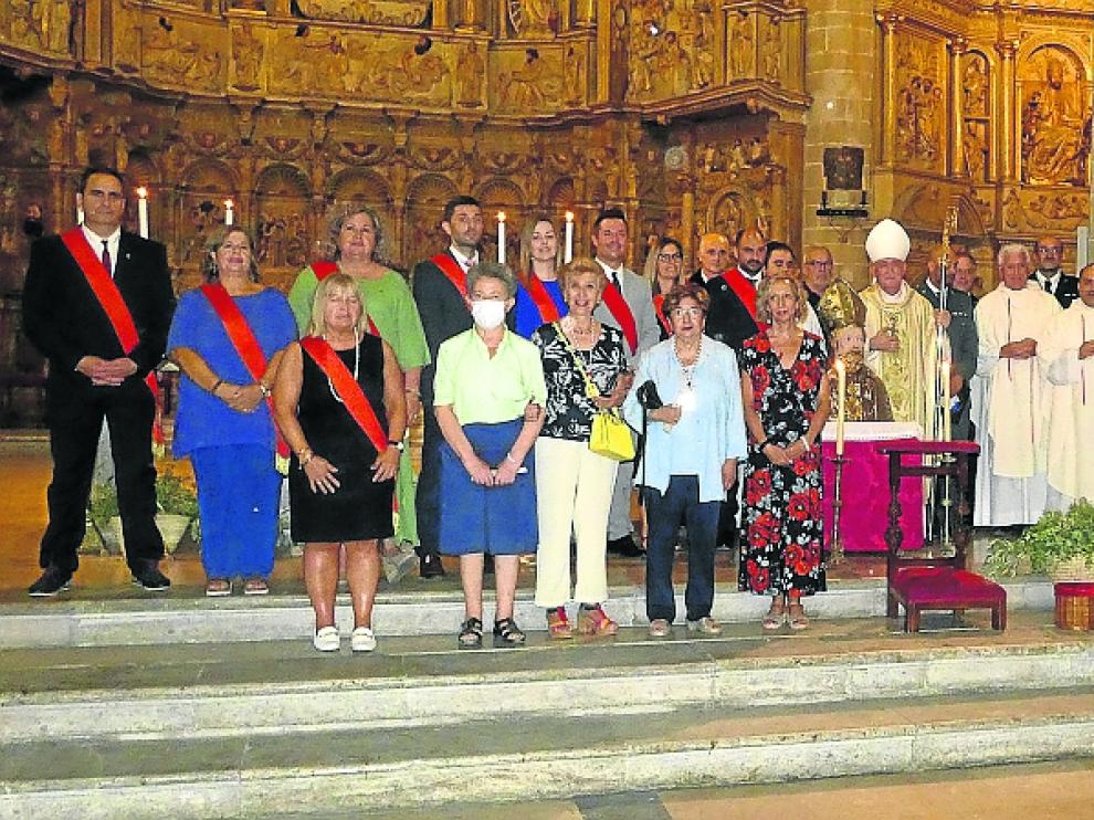 Asistentes a la celebración litúrgica celebrada en Barbastro por la fiesta de San Ramón.