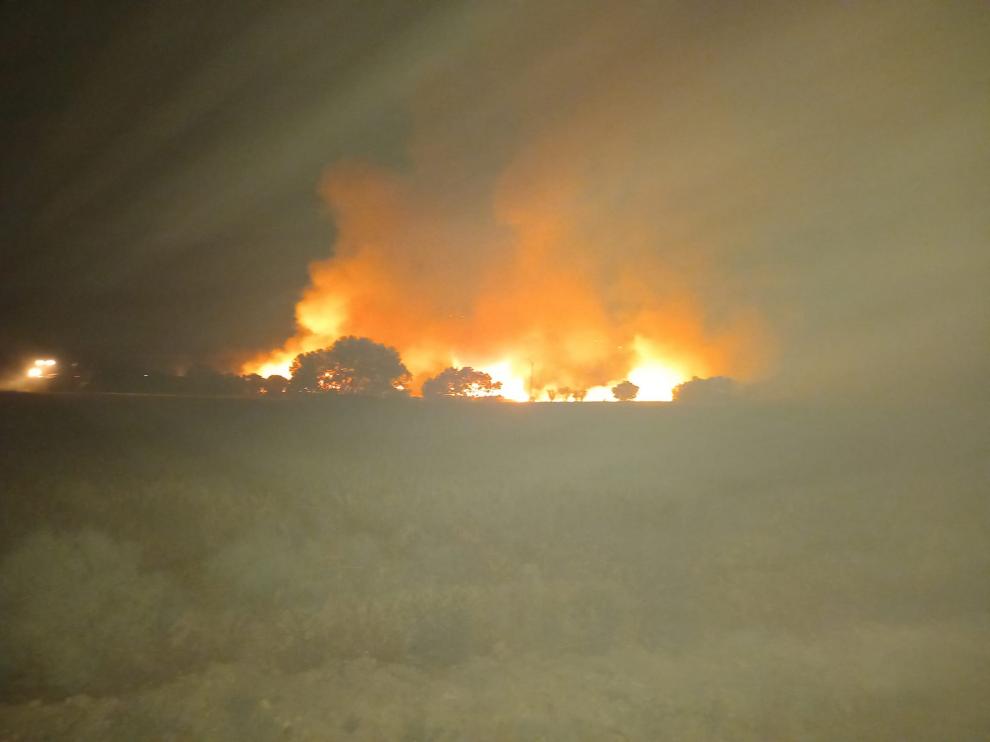 El incendio de la pasada noche en Berbegal ya ha sido extinguido.