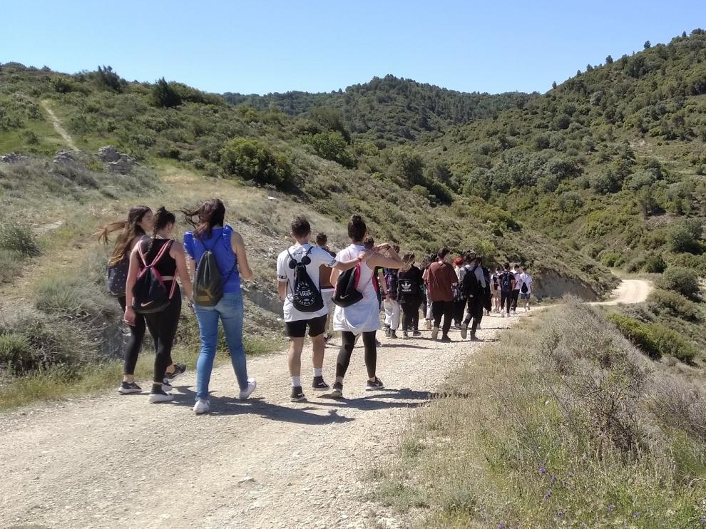 Una de las visitas guiadas a los vestigios de la guerra civil en la Sierra de Alcubierre.