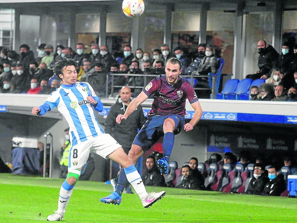 El central Ignasi Miquel, una cesión con muy buen rendimiento para el Huesca.
