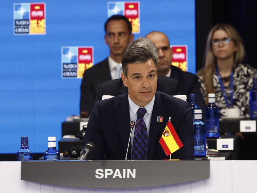 El presidente del Gobierno español, Pedro Sánchez en la jornada inaugural de la cumbre.