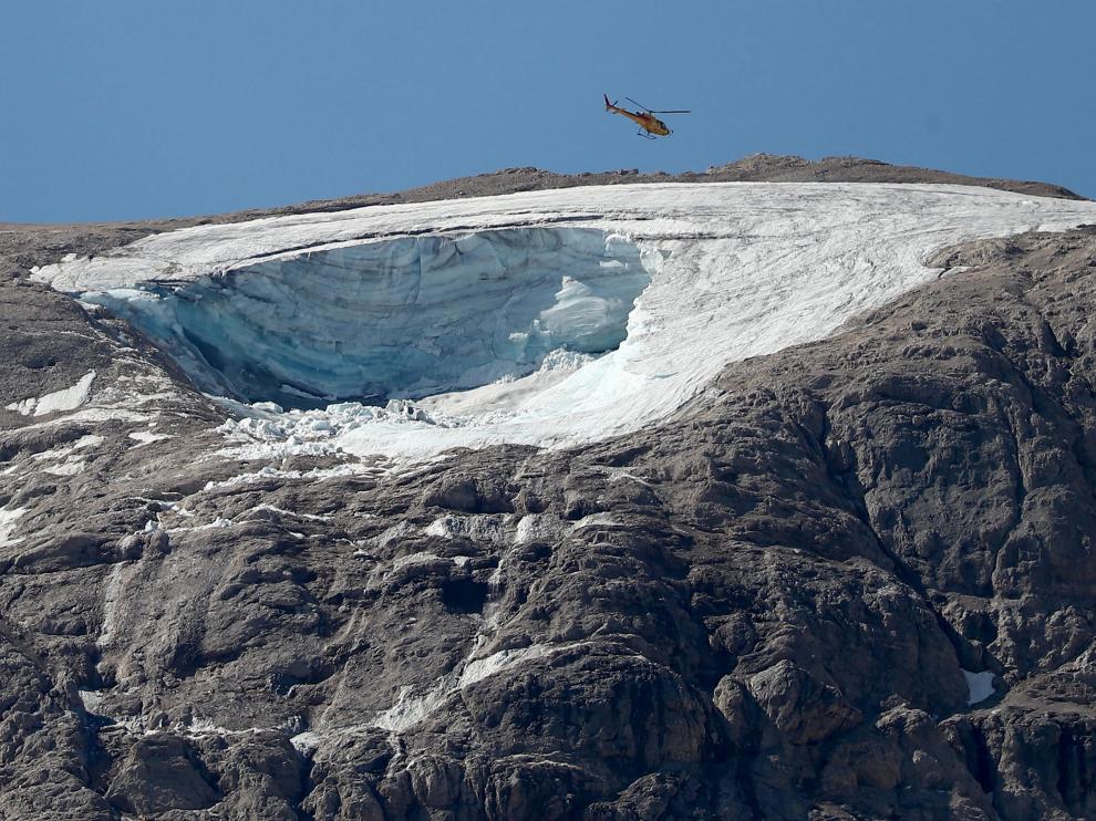 Glaciar de la Marmolada en los Alpes italianos.