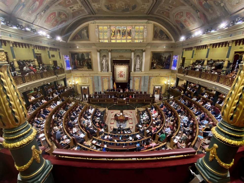 Vista del Congreso de los Diputados en la primera jornada del Debate del Estado de la Nación.
