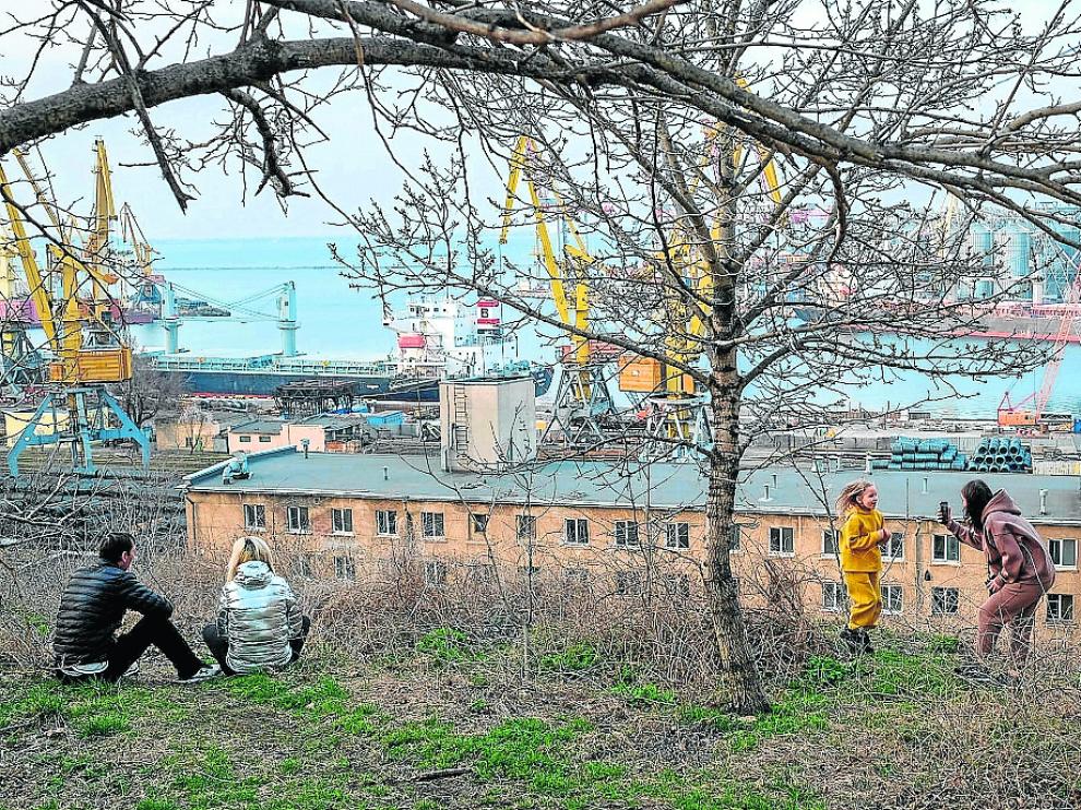 Imagen de archivo del puerto de Odesa en Ucrania.