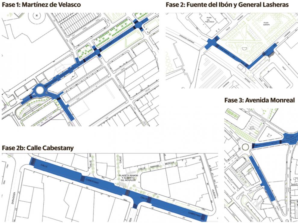 Las cuatro fases del plan de asfaltado de Huesca.