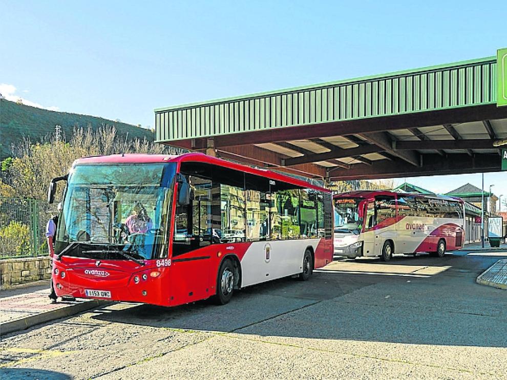 Estación de autobuses de Sabiñánigo donde se aplicarán los descuentos en las líneas de transporte urbano.