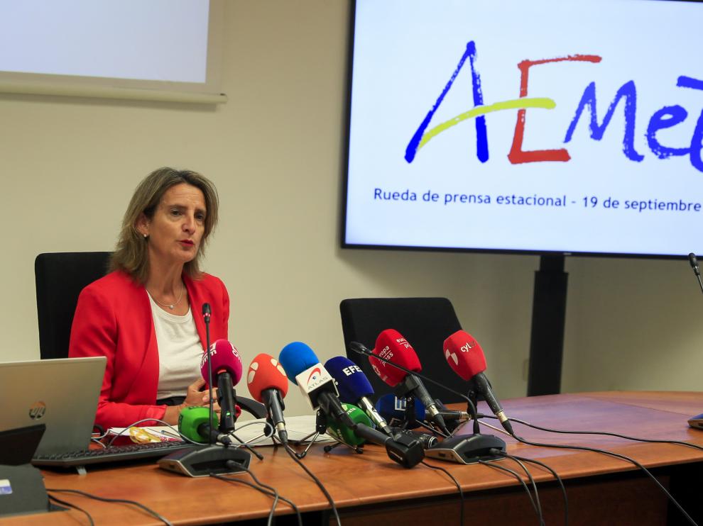 Teresa Ribera, vicepresidenta y ministra, ha presentado el balance meteorológico del verano 2022.