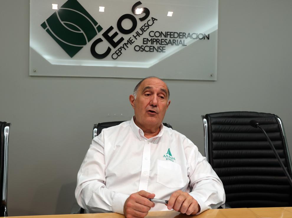 José Fernando Luna, presidente de Asaja Huesca, este martes en rueda de prensa.