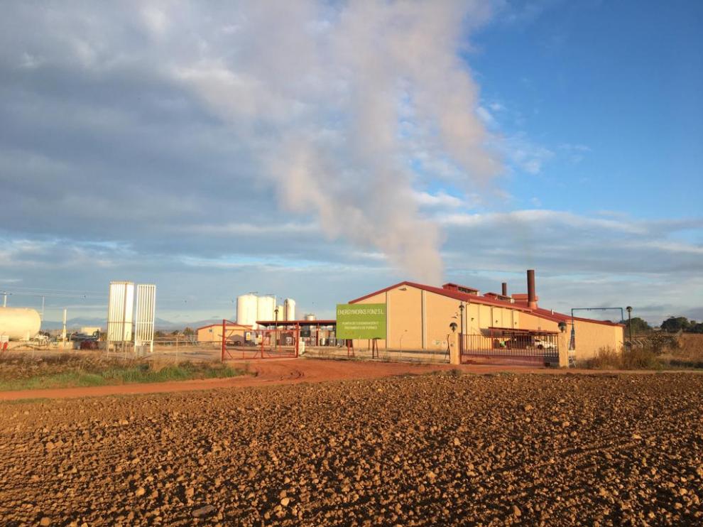 Instalaciones de la planta de purines de la empresa Energyworks S.L., en Fonz.