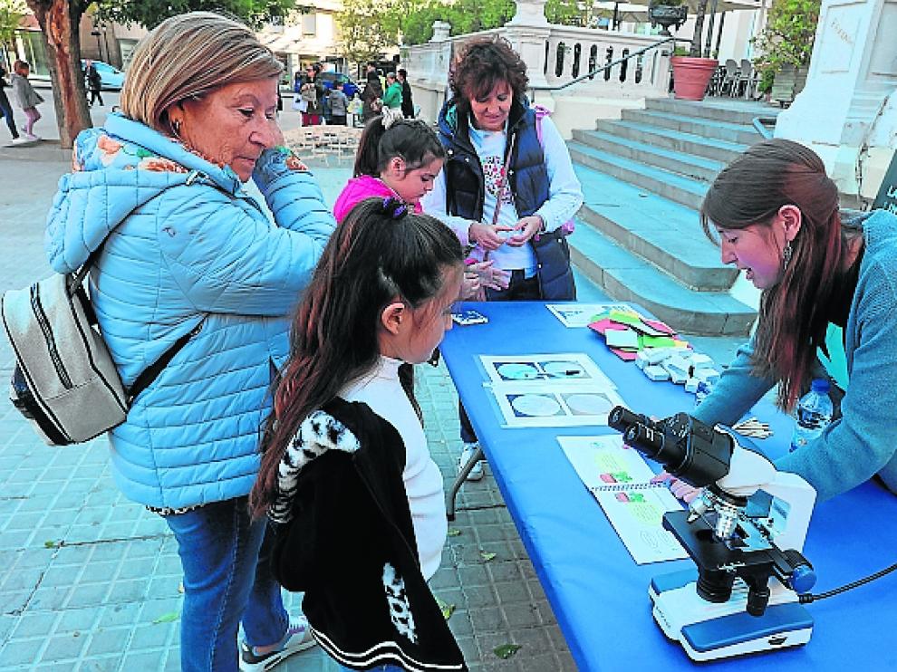 Una de las actividades científicas realizadas este viernes en Huesca.