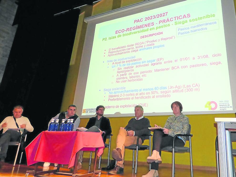 Mesa de debate de las XXV Jornadas Ganaderas de Montaña en Biescas.