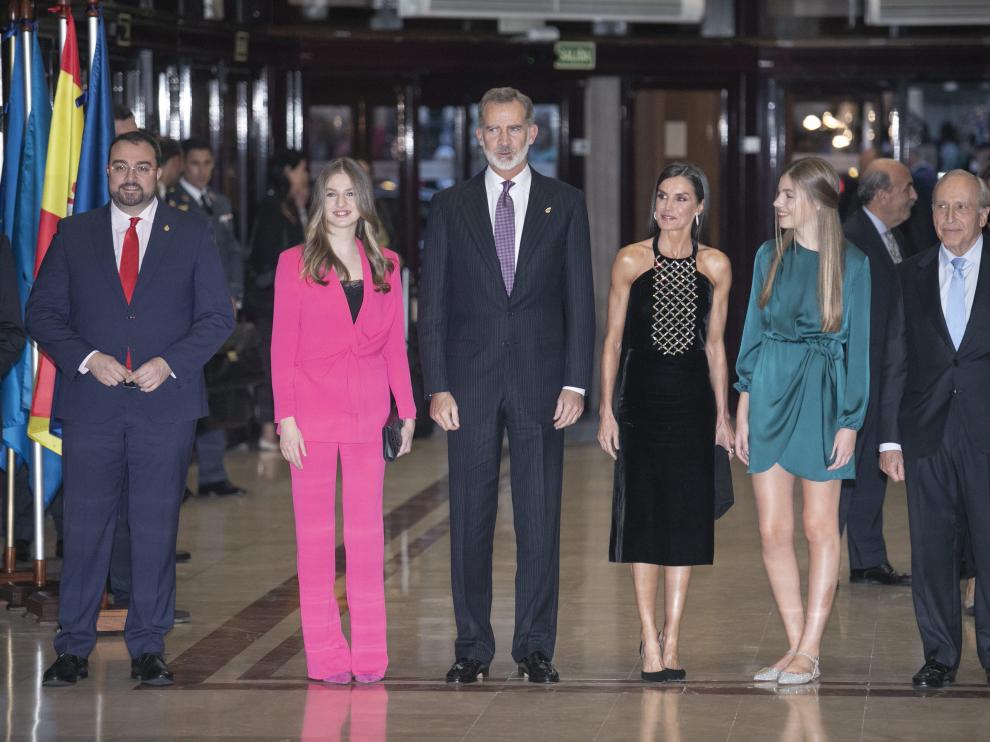 La familia real ayer en Oviedo.