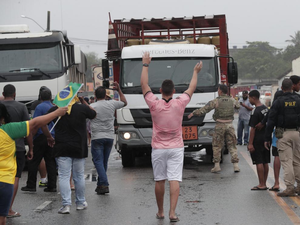Los camioneros se han movilizado por Bolsonaro.