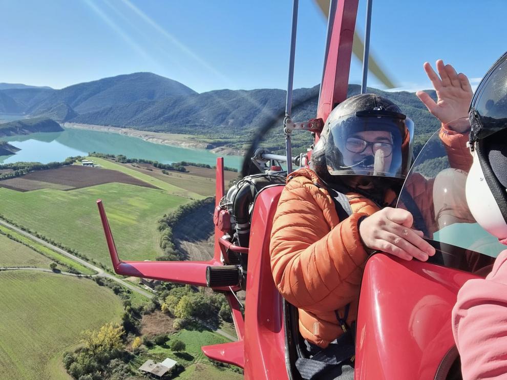 Una de los participantes ha disfrutado del vuelo este sábado.