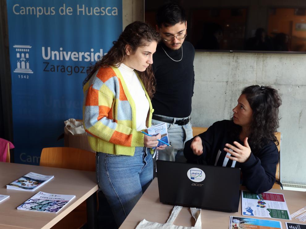 Representantes de universidades europeas, ayer en el Unita Day, en el Campus de Huesca.