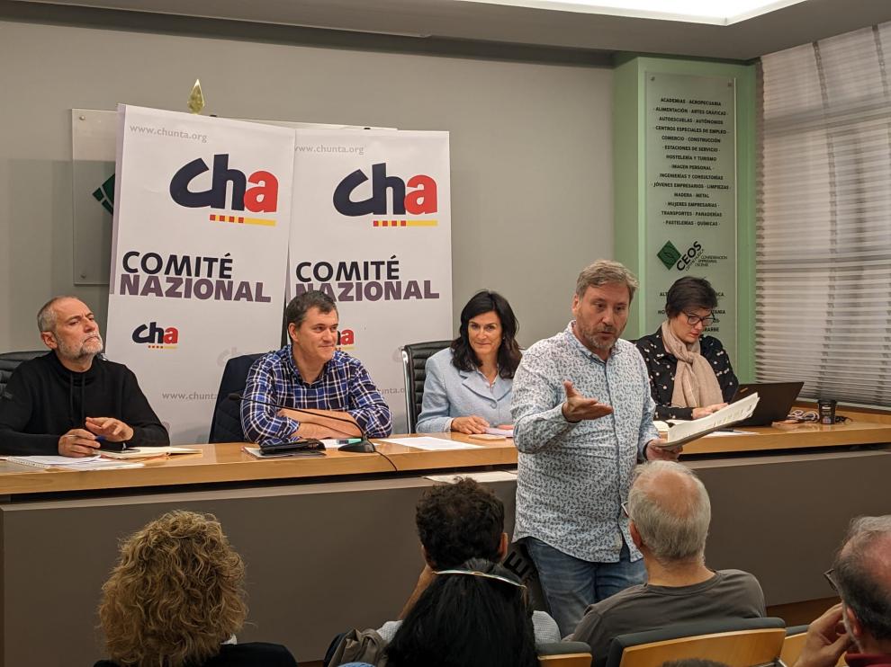 Soro interviene durante el Comité Nazional celebrado este sábado en Huesca.