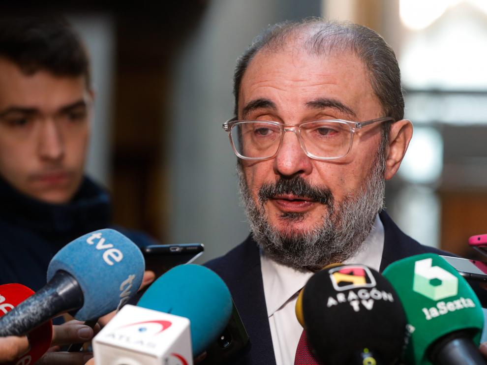 El secretario general del PSOE en Aragón y presidente autonómico, Javier Lambán.