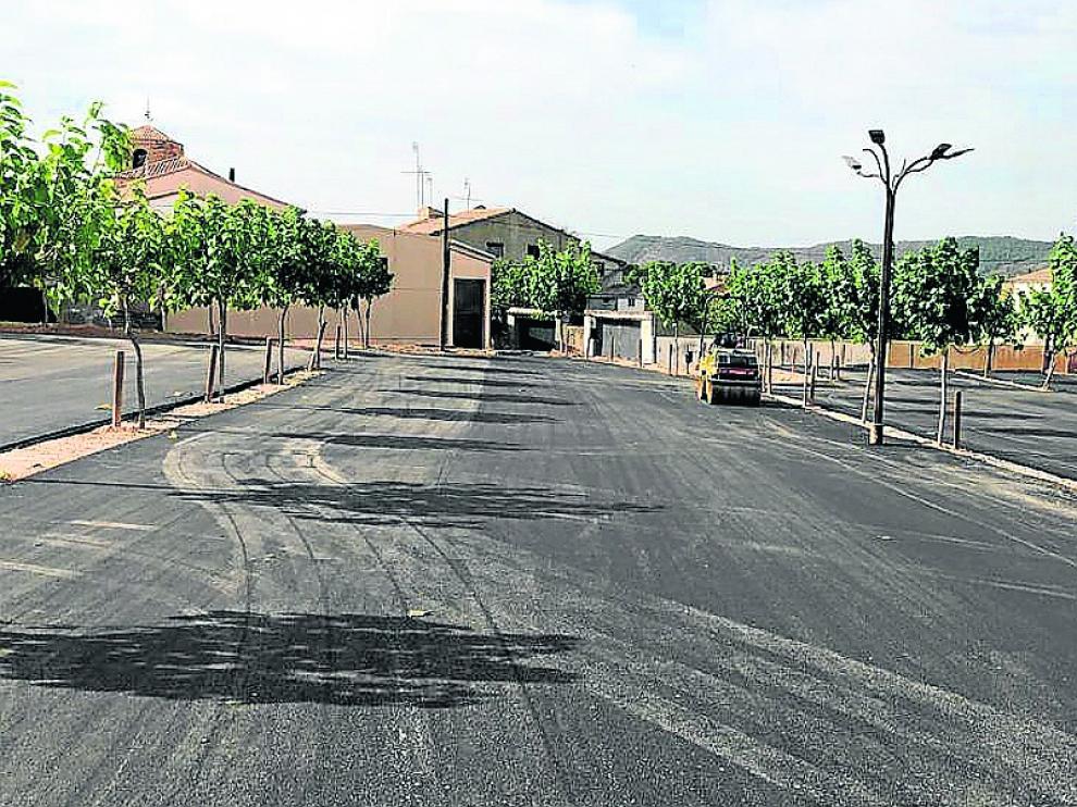 Estado actual del parquin construido en la localidad de Salas Bajas.
