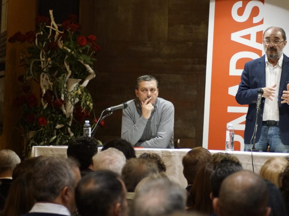 Lambán durante su intervención de este domingo.